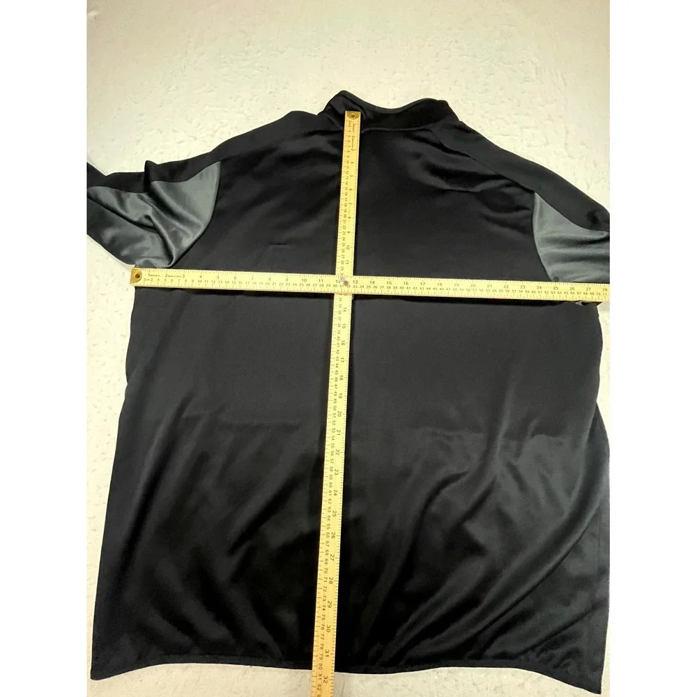 Nike Dri Fit Track Jacket Mens 3XL Black Gray Swoosh Logo Mock Neck Full Zip